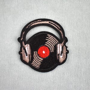 Parche de vinilo vintage, parche bordado con plancha y temática musical