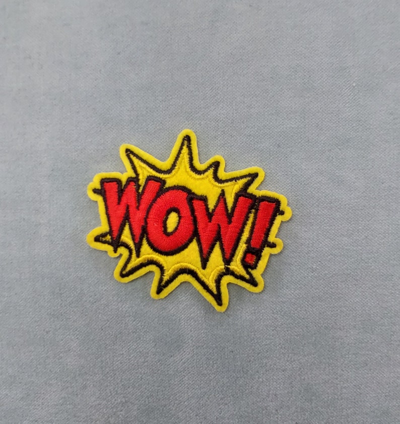 Embroidered iron-on comic onomatopoeia patch, pantonym badge, customize clothing and accessories 5