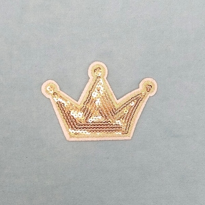 Parche de corona con lentejuelas plateadas o doradas, parche bordado para planchar o coser, personaliza ropa y accesorios.