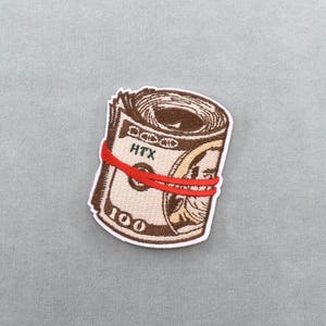 Iron-on dollar patch, embroidered money patch