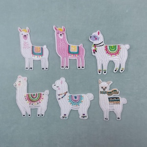 Embroidered Llama Patch, Iron-on Badges