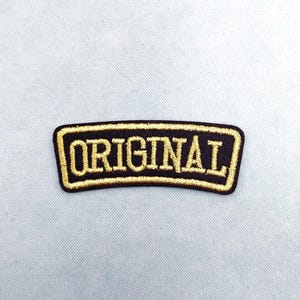 Toppa dorata originale, distintivo ricamato, toppa termoadesiva, toppa da cucire, vestiti e accessori personalizzati