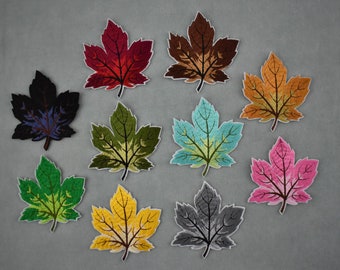 Iron-on tree leaves patches, nature theme patches, flora... embroidered