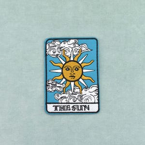 Opstrijkbare "De Zon"-patch, geborduurd zonnesymbool
