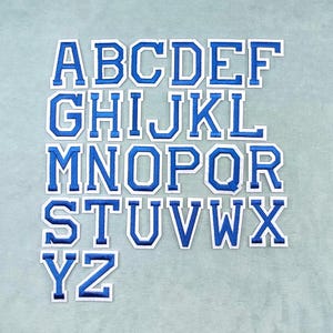 Patchs lettres alphabet  thermocollants bleus , écussons brodés , Customiser, Personnaliser