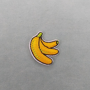 Embroidered iron-on banana patch, badge to customize