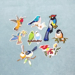 Aufbügelbarer, gestickter Vogelaufnäher, Bügelaufnäher, Aufnäher zum Aufnähen, zum Personalisieren von Kleidung und Accessoires