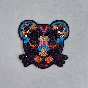 Panther patch in sequins, Applique to customize