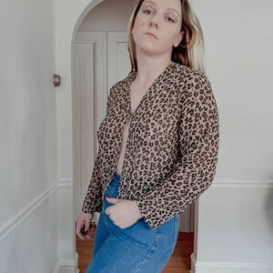 Semi Sheer Leopard Top - Size S