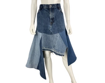 1:1 Handgemachter Jeansrock - Größe L