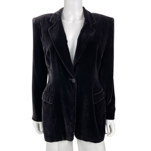 Longline Plum Velvet Blazer - Size 8