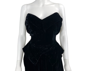 Vestido Peplum Terciopelo - Talla XXS