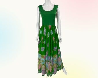 Garden Print Maxi Dress - Size S