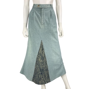 1:1 Reworked Denim Maxi Skirt - Size L