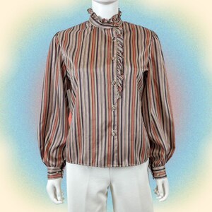 Striped Ruffle Blouse - Size 10