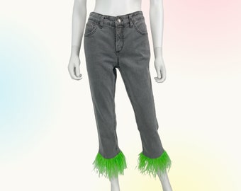 1:1 Denim z wykończeniem piórkowym - rozmiar 4