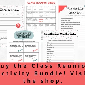 Class Reunion Icebreaker Game • Two Truths and a Lie (printable Digital ...