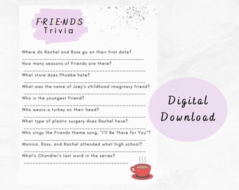 Juego de preguntas y respuestas sobre la serie Friends • Actividad para fiestas (Descarga digital)
