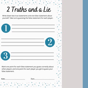 Two Truths and a Lie Game • Get to Know You Game • Icebreaker Game • Fun Digital Download Game for Groups, Friends, Teams, Coworkers