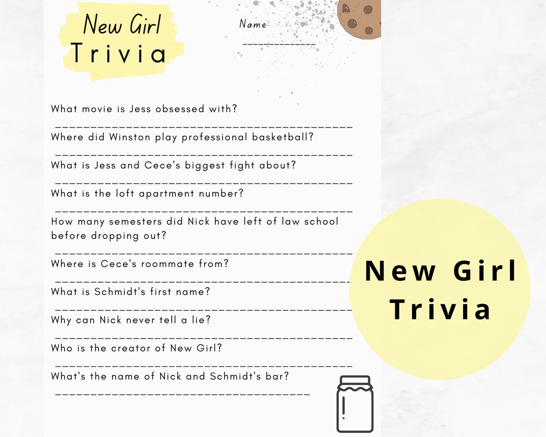 New Girl Trivia TV Show Trivia Game New Girl Game Jess, Nick, Schmidt
