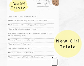 New Girl Trivia • TV Show Trivia Game • New Girl Game • Jess, Nick, Schmidt, Winston • Digital Download