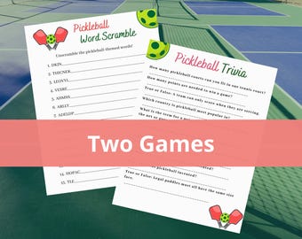 Pickleball Trivia and Word Scramble Games (Printables)