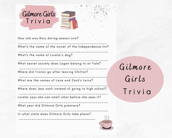 Gilmore Girls Trivia • TV Show Trivia Game • Gilmore Girls Activity • Lorelai, Rory • Stars Hollow • Digital Download