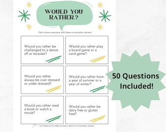 Would You Rather Conversation Starters • Table Topics, Icebreaker Game for Work Groups, Family, Friends, Back to School, Parties and More!