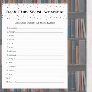 Buchklub-Wortsuche • Buchklub-Partyspiel • Buchspiele • Buchaktivitäten • Literaturspiele