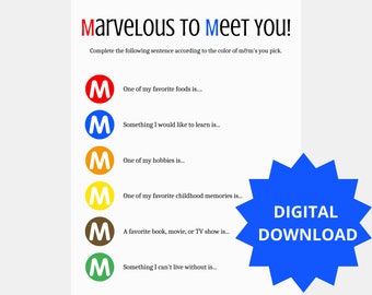 M & M Icebreaker Spiel, Get-to-Know-You Aktivität (Digitaler Download)