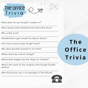The Office Trivia • TV Show Trivia Game • The Office Game • Michael Scott Game • Dunder Mifflin Game • Digital Download
