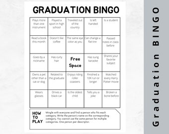 Graduation Bingo Game • Printable Grad Party Activity (Downloadable)