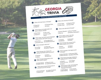 Georgia Trivia Spiel • Pfirsich Zustand Spiel • USA Zustand Quiz (druckbare digitaler Download)