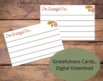 Thanksgiving Dankbarkeit Karten, 4 x 6 Printable (Digital Download)