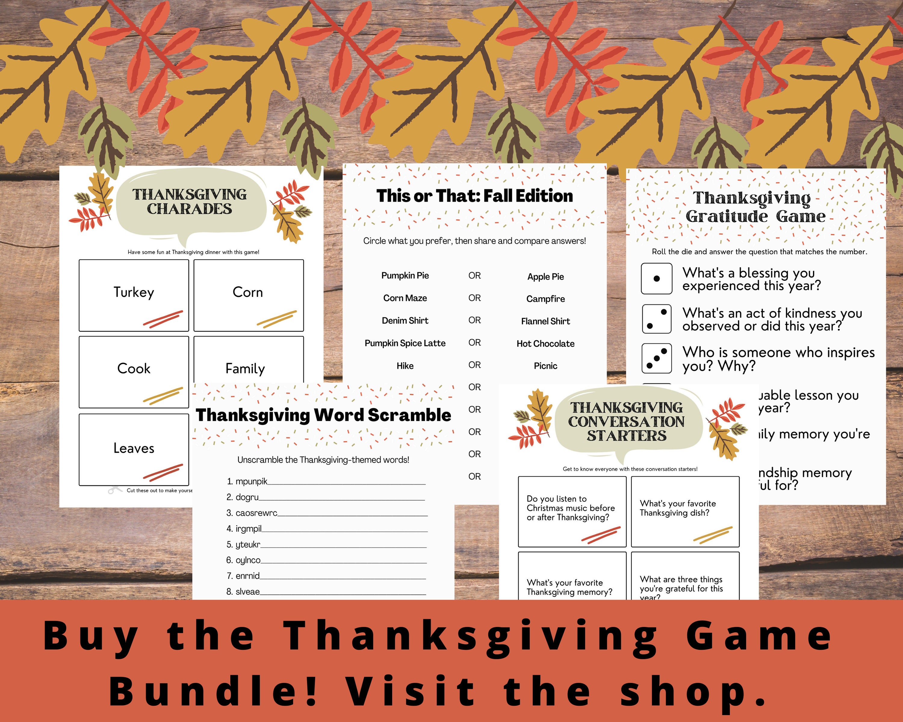 Fall This or That Game: Thanksgiving & Friendsgiving Icebreaker ...