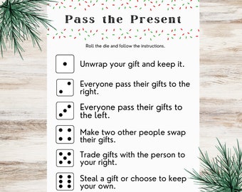 Juego navideño de pasar el regalo • Rompehielos navideño para fiestas (Descarga digital)