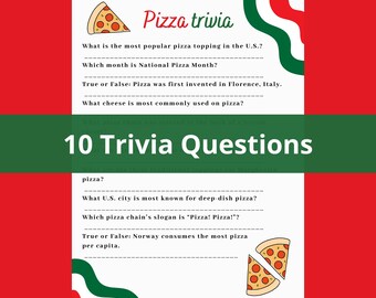 Pizza Trivia Game | Pizza Birthday Party, Family Night Activity