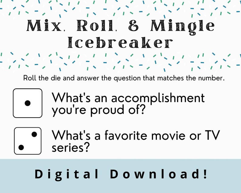 Icebreaker Dice Game Simple, Easy Activity for Group Bonding Get to