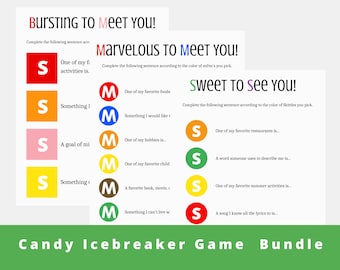 Candy Icebreaker Game • Get-to-Know You Game for Groups • Immediate Download Game • M&M Game • Skittles Game • Starburst Game