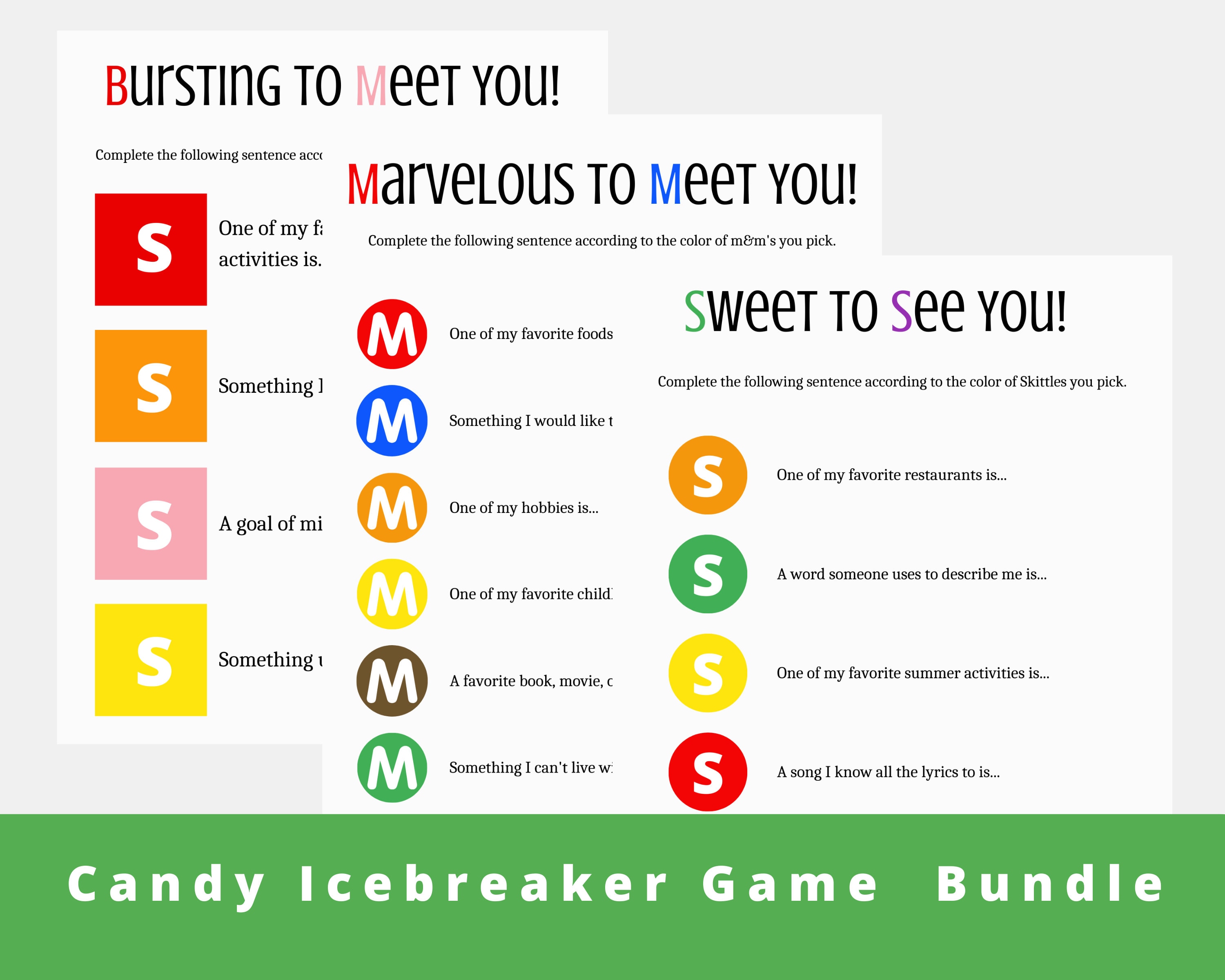 Icebreaker Games Bundle Ice Breaker Games Ice Breaker Questions Office  Party Games Happy Hour Games Printable Games ICE01 