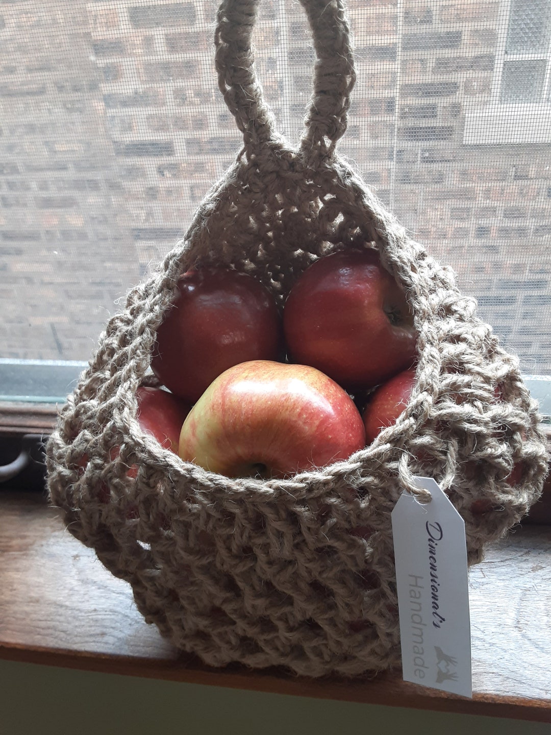 Teardrop Hanging Basket new Model jute wall Storage decor fruits and