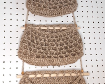 Handmade Jute 3-Tier Wall Hanging Basket: Kitchen Storage