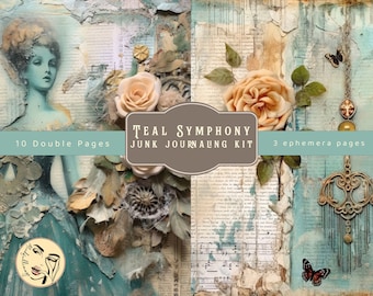 Teal Symphony Junk Journaling Kit