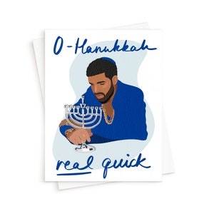 La carte 0 to Hanoukka Real Quick || Drake Card, Hanukkah Card, Rap Music Card, Hip Hop Card, Hanukkah Card for Him, Cadeau pour lui
