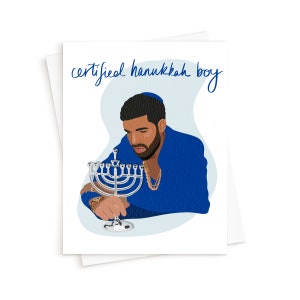 La carte de garçon certifiée de Hanoukka || Drake Card, Hanukkah Card, Rap Music Card, Hip Hop Card, Hanukkah Card for Him, Cadeau pour lui