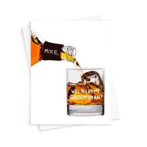 La carte de whisky Groomsman || Carte de mariage, Carte de garçon d’honneur, Groomsman, Best Man, Groom, Carte de whisky, Boissons