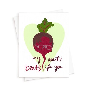 La carte Dwight Beets || La carte d’amoureux de bureau, Heart Beets For You, Dwight Schrute Card, Valentine Card pour lui, Valentine Card pour elle