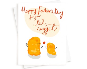 The Lil Nugget Card || Father's Day Card, Father’s Day Nugget Card, Food Lover Card, Chicken Nugget Lover, Chicken Fingers, Junk Food