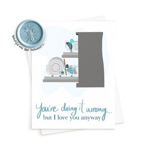 La carte Lave-vaisselle || Drôle de Saint-Valentin, insulte Valentine, carte de corvées, carte de Saint-Valentin pour lui, carte de Saint-Valentin pour elle