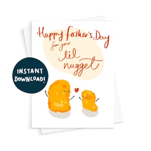 Printable Instant Download The Lil’ Nugget Card || Chicken Nugget Card, Junk Food Lover Card, Chicken Nugget Lover Card, Birthday Card
